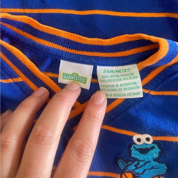 Sesame Street Cookie Monster vintage basketball T-shirt y2k 24 months - Picture 5 of 5